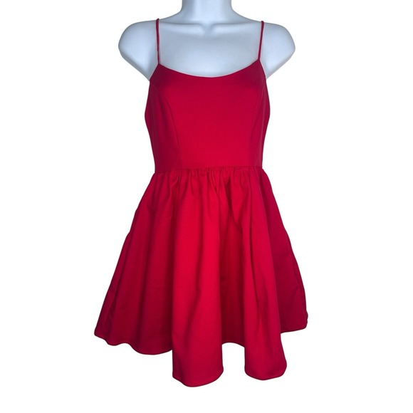 NEW ShowPo You Got Nothing To Prove Strappy A-Line Mini Dress Red Sz 4 Valentine - Picture 4 of 10